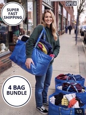 IKEA Frakta Bags, Huge Blue Bags, New